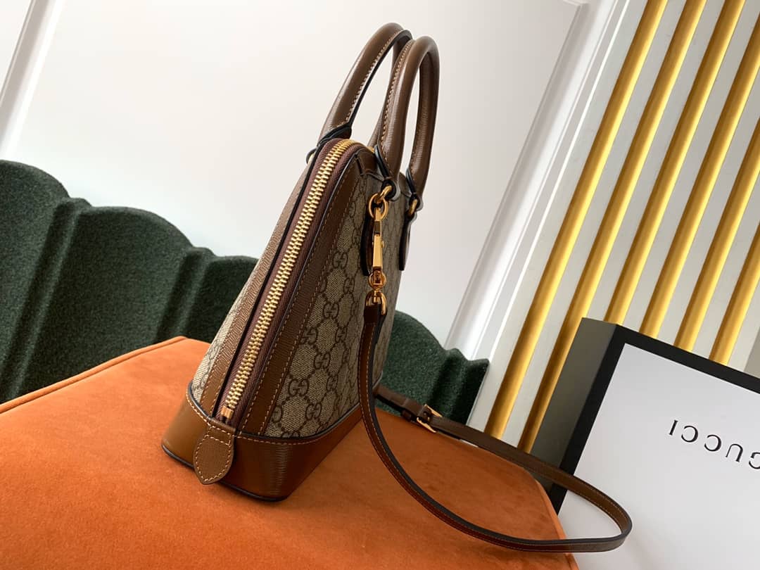 Gvc*1 Horsebit 1955 Small GG Svp*me Grainy Leather Handle Bag Replica 621220