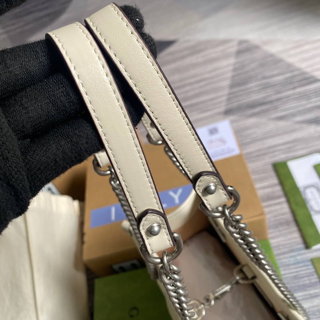 Gvc*1 GG Marmont Small Tote Bag Replica White 681483