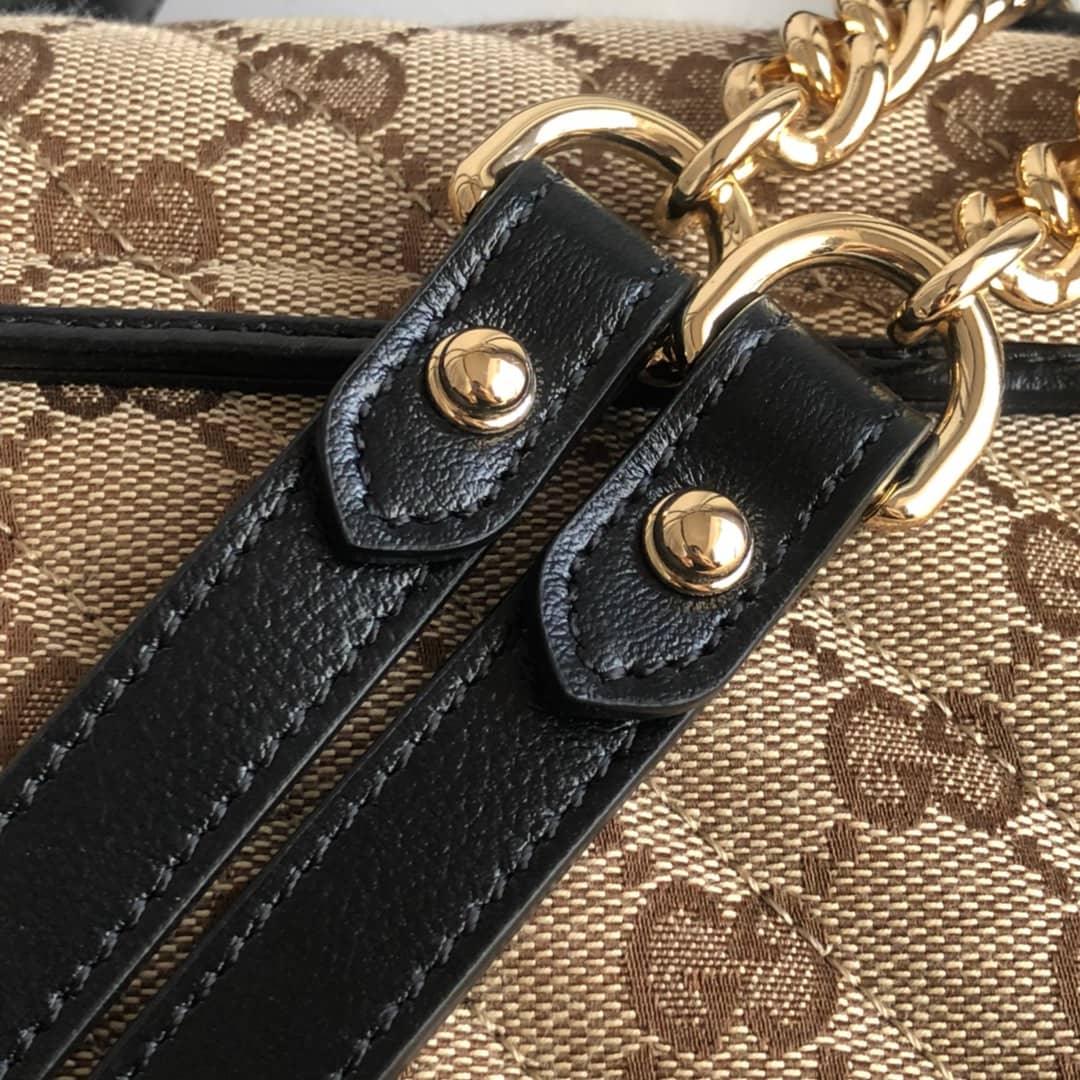 Gvc*1 GG Marmont Mini Top Handle Bag Replica Black 583571