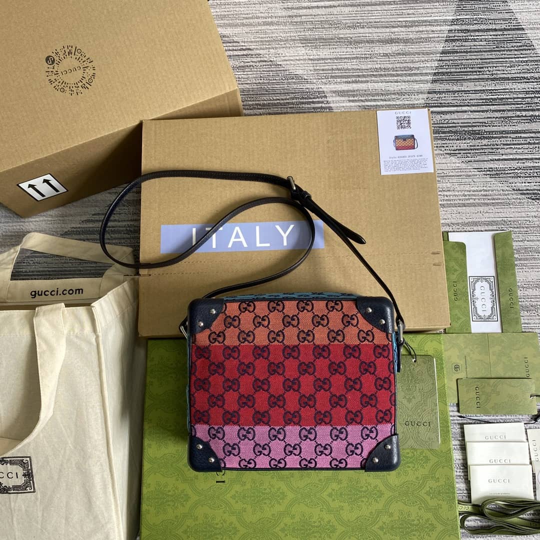 Gvc*1 Svp*me GG Leather Square Shoulder Bag Replica 626363
