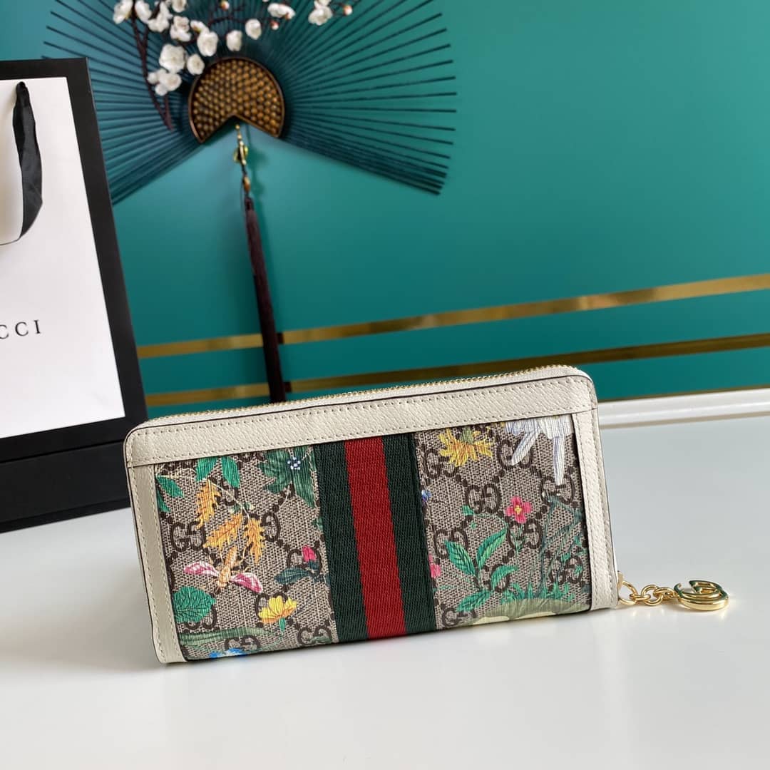 Gvc*1 Ophidia GG Zip Around Wallet Replica 523154