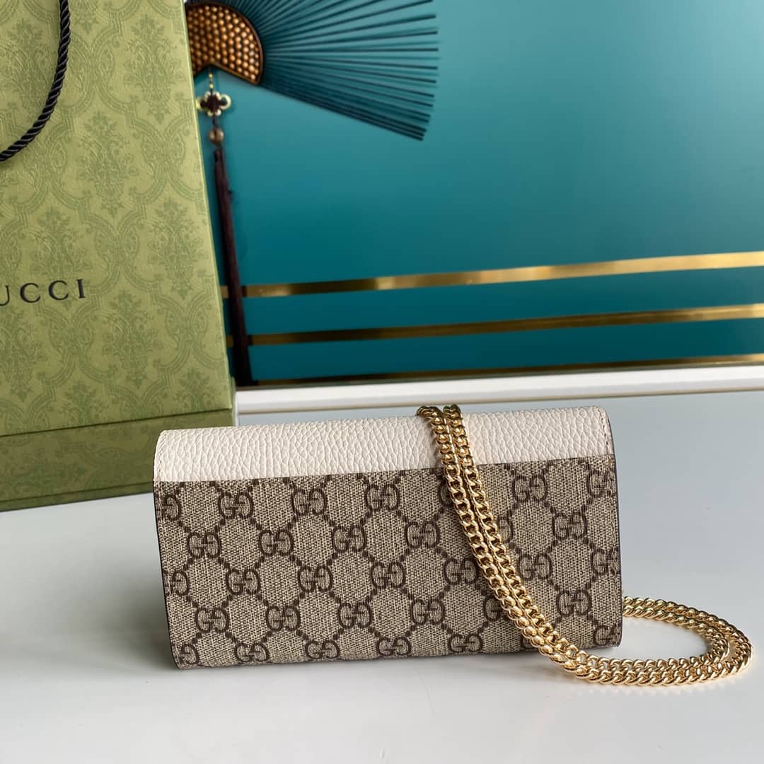 Gvc*1 GG Marmont Leather Chain Wallet Replica 546585