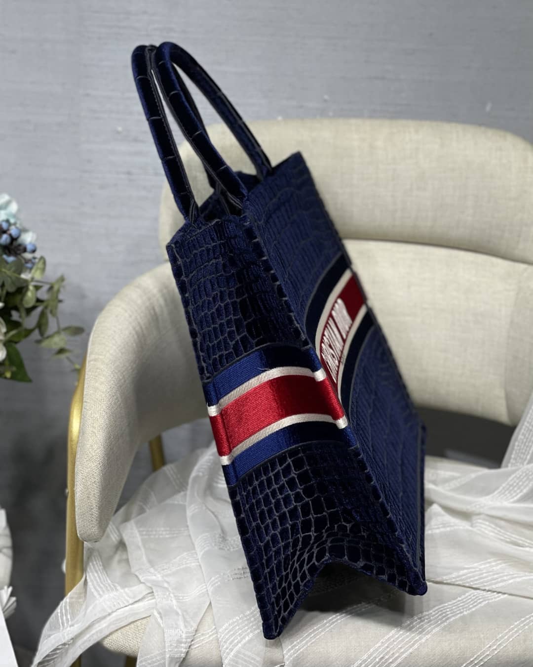 Chr1st1an D10r CD Book Embroidery Replica Tote