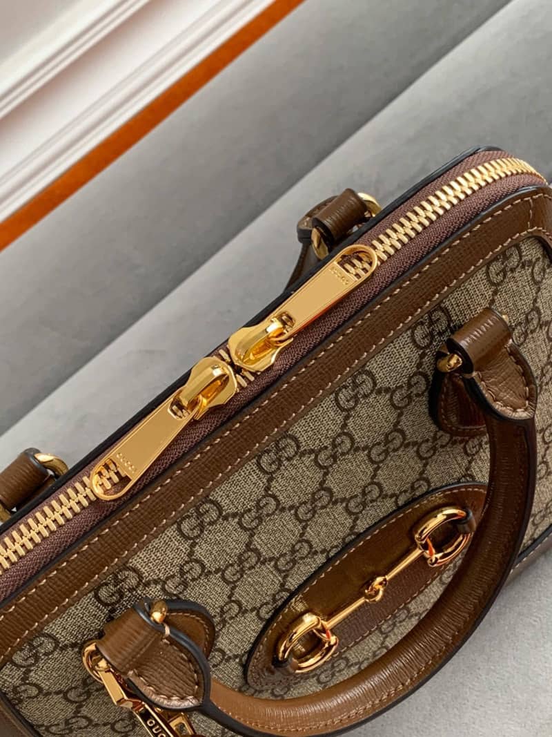 Gvc*1 Horsebit 1955 Small GG Svp*me Grainy Leather Handle Bag Replica 621220