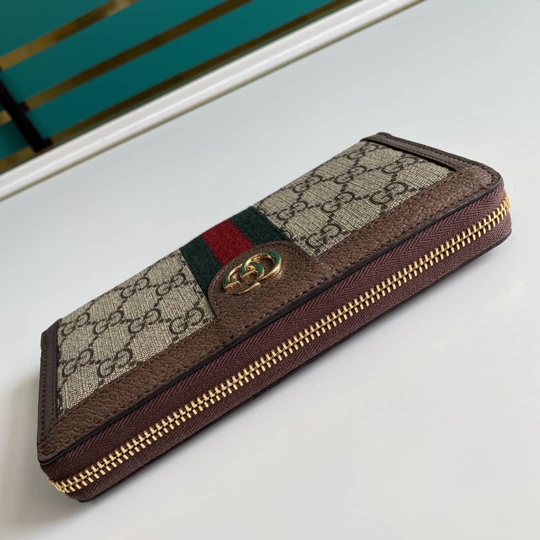 Gvc*1 Ophidia GG Zip Around Wallet Replica 523154