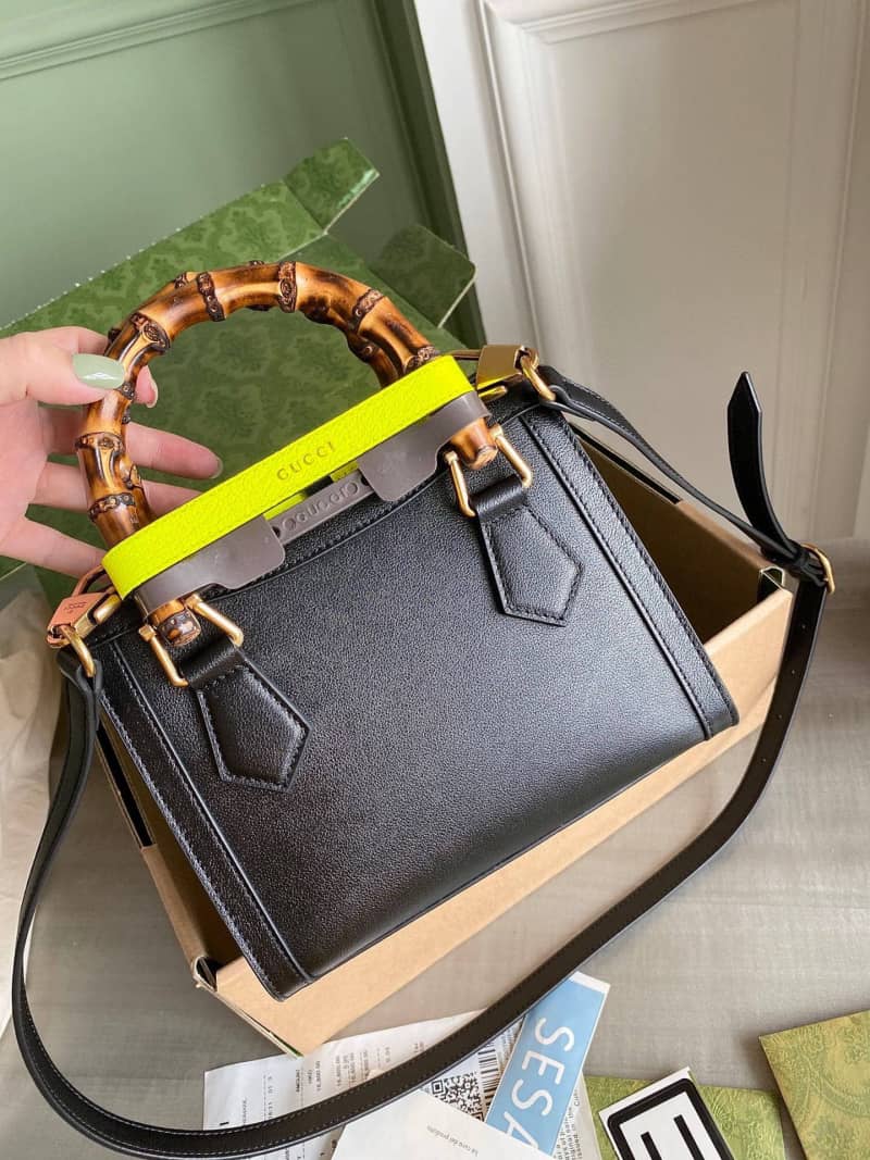Gvc*1 Diana Mini Bamboo Tote Bag Replica Black 655661