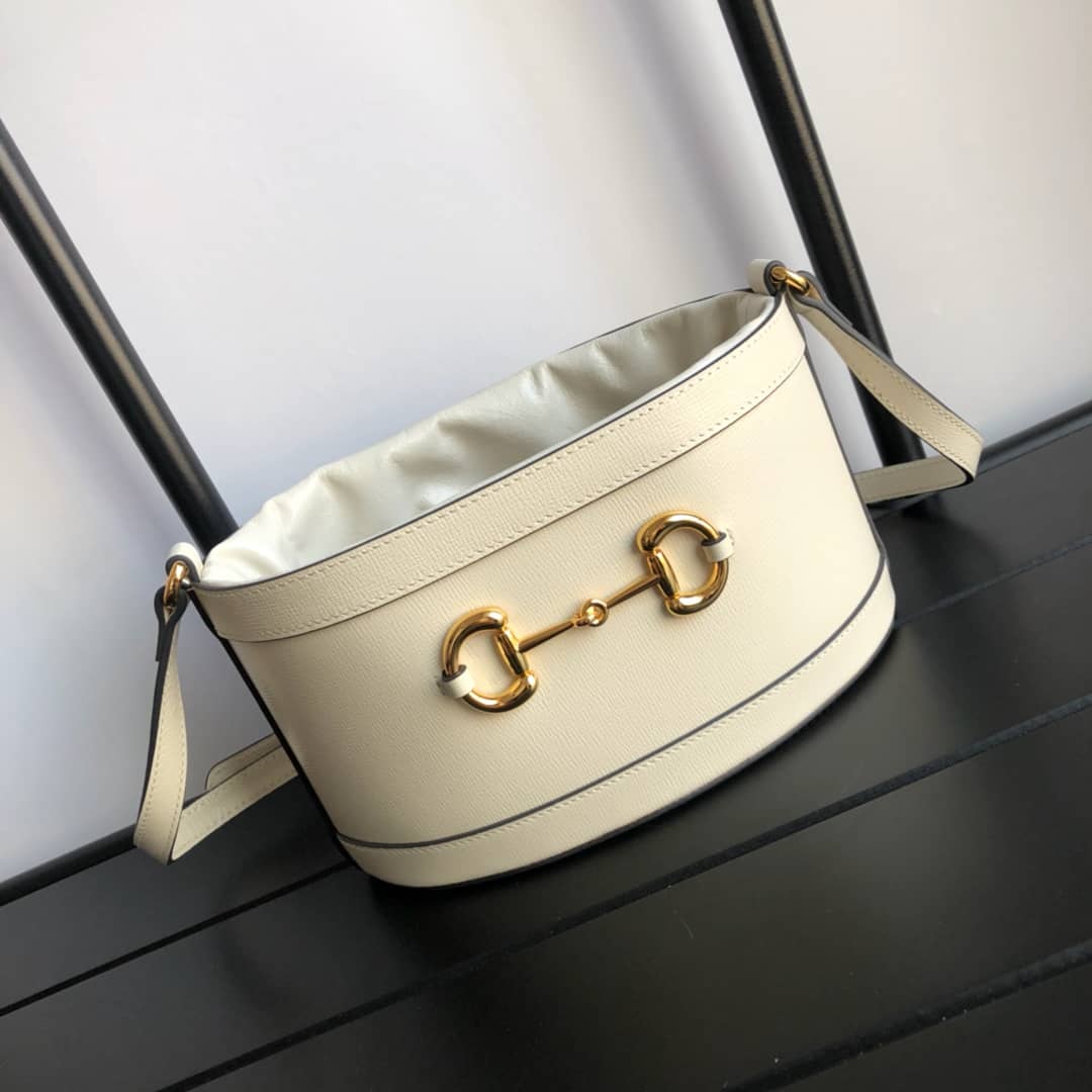 Gvc*1 1955 Horsebit Shoulder Bucket Bag Replica White 602118