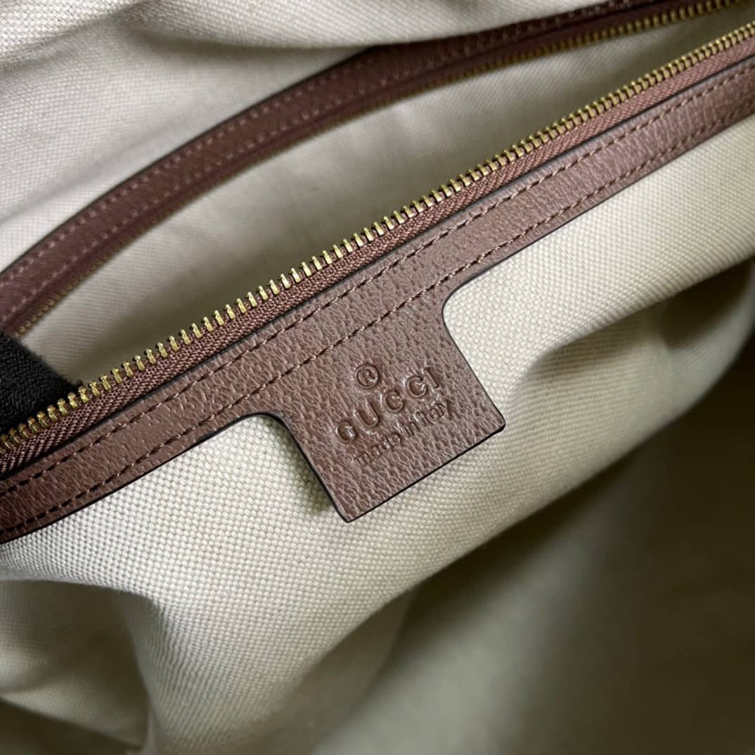 Gvc*1 GG With Web Leather Duffle Bag 645021 Replica