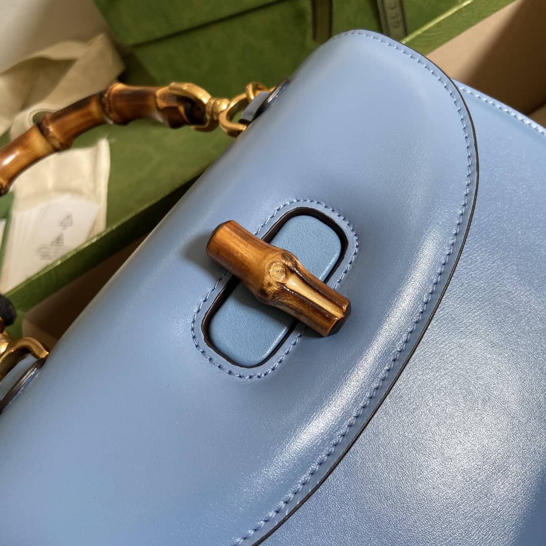 Gvc*1 Bamboo 1947 Small Top Handle Bag Blue 675797 Replica