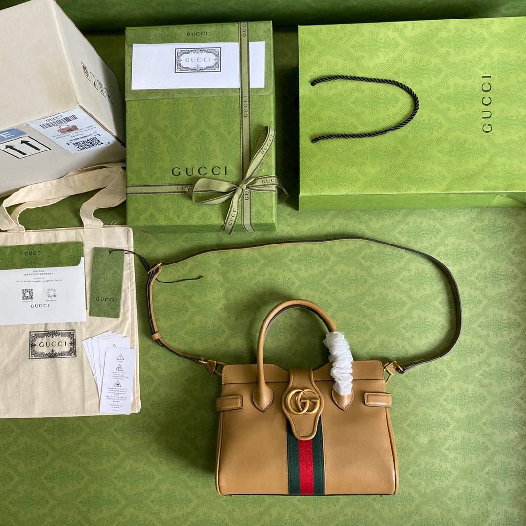 Gvc*1 Small Top With Double G Leather Handle Replica Bag 658450