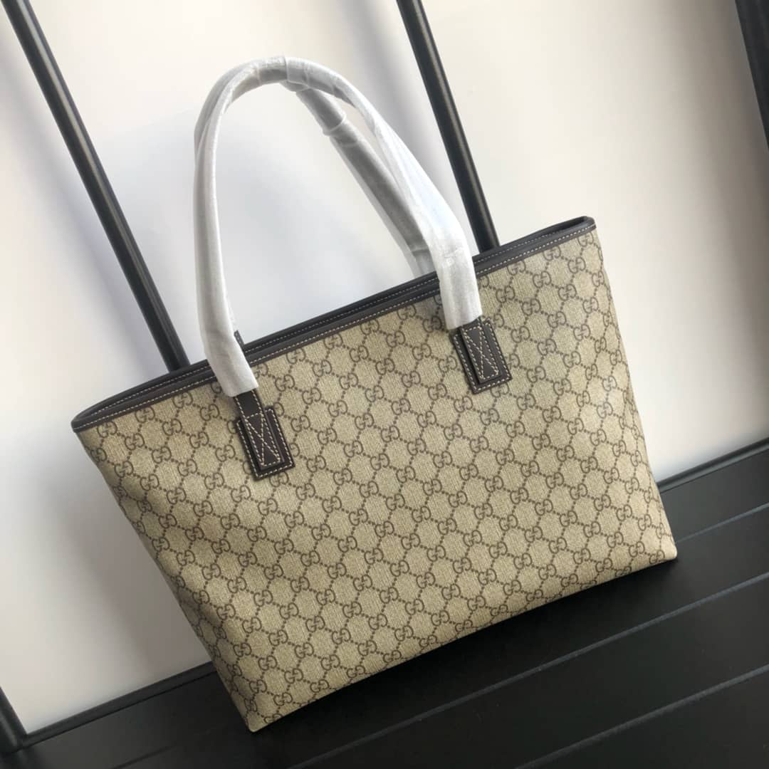 Gvc*1 GG Plus Large Zip Top PVC Replica Tote Gray Black  211137
