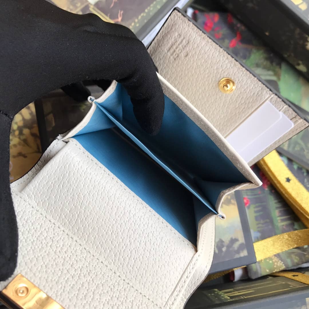Gvc*1 Padlock Bee Star Print Calfskin Wallet Replica 453155