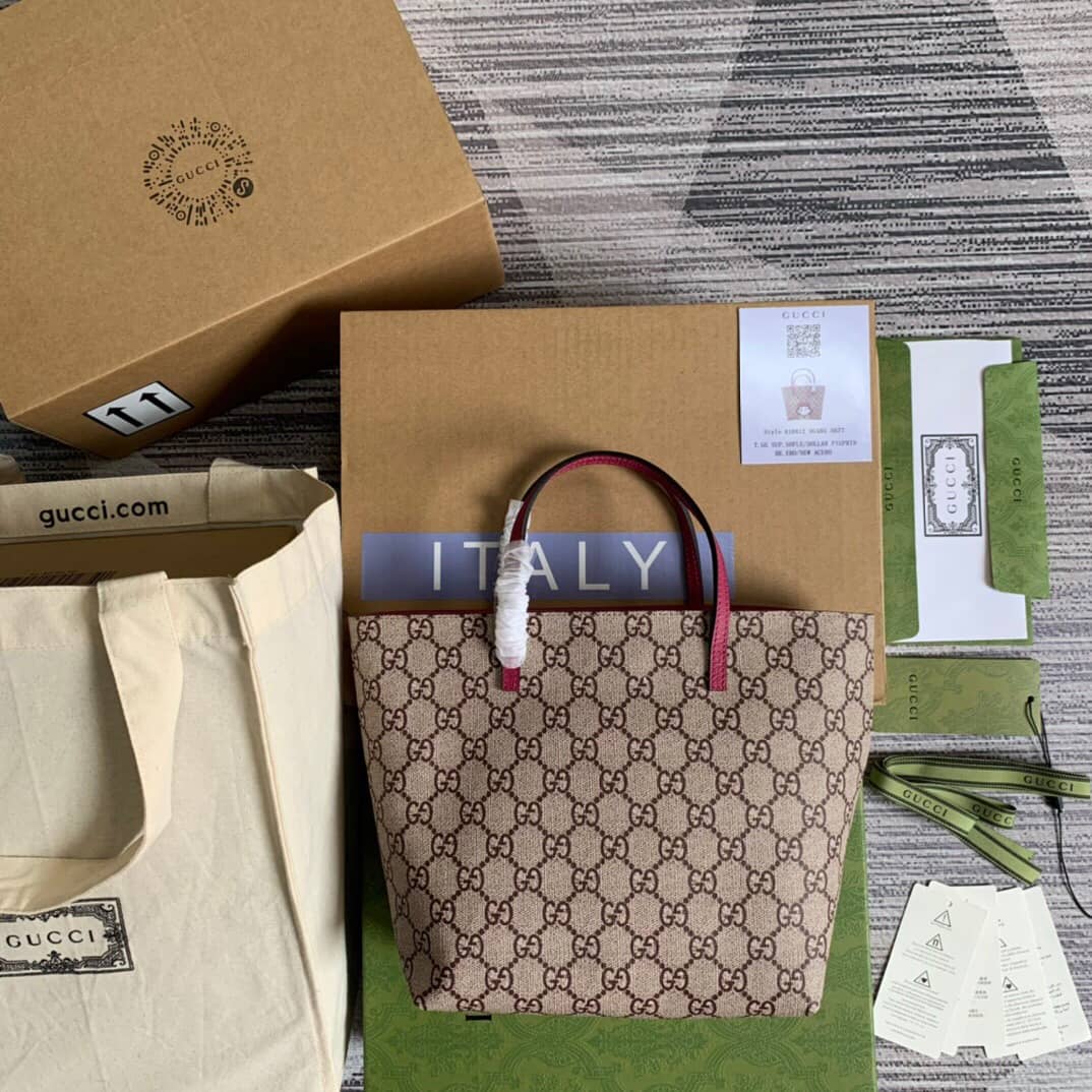 Gvc*1 Children GG Svp*me Canvas Replica Tote Brown 410812