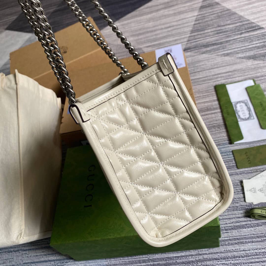 Gvc*1 GG Marmont Small Tote Bag Replica White 681483