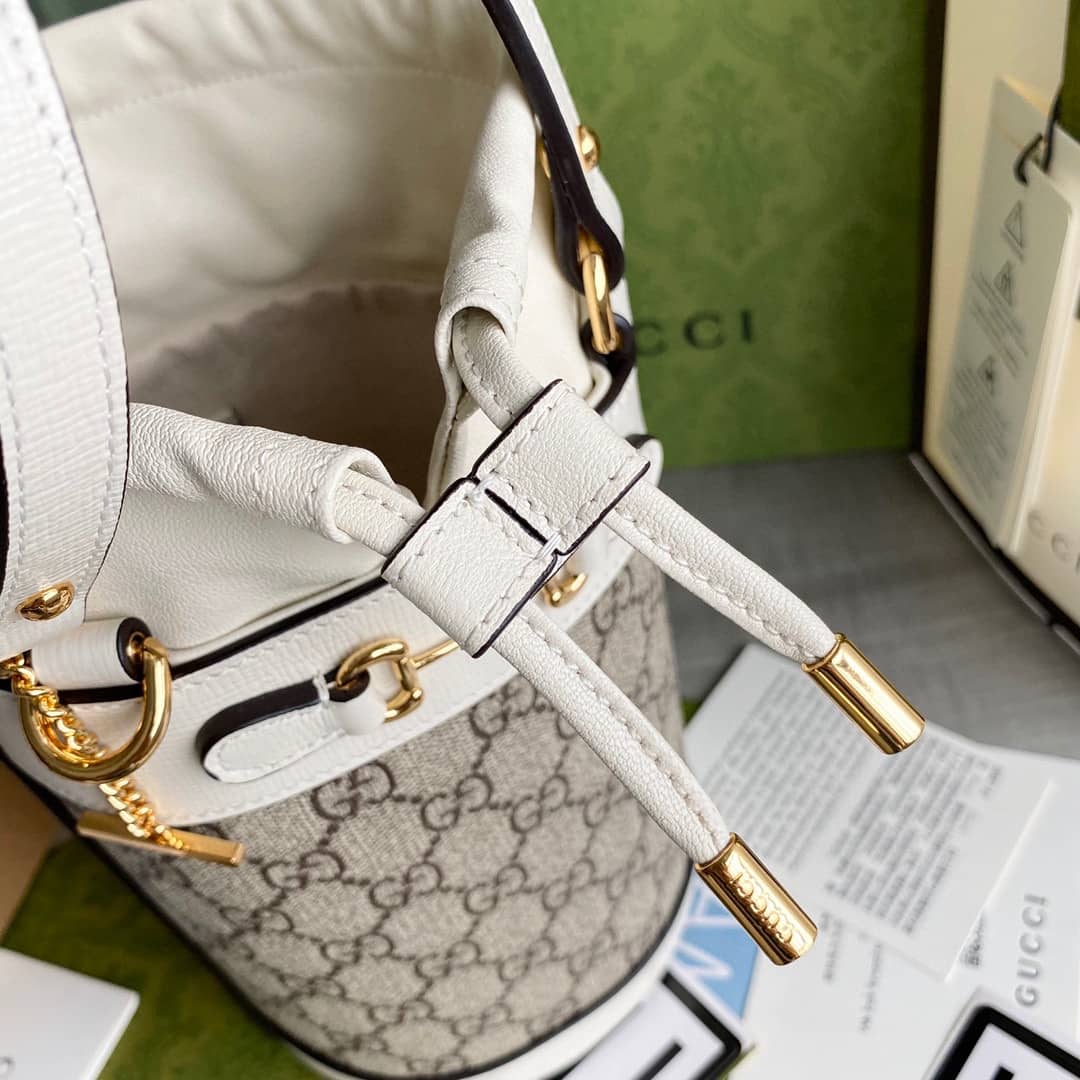 Gvc*1 Horsebit Bag Dupe 1955 Small Bucket Bag Replica White 637115