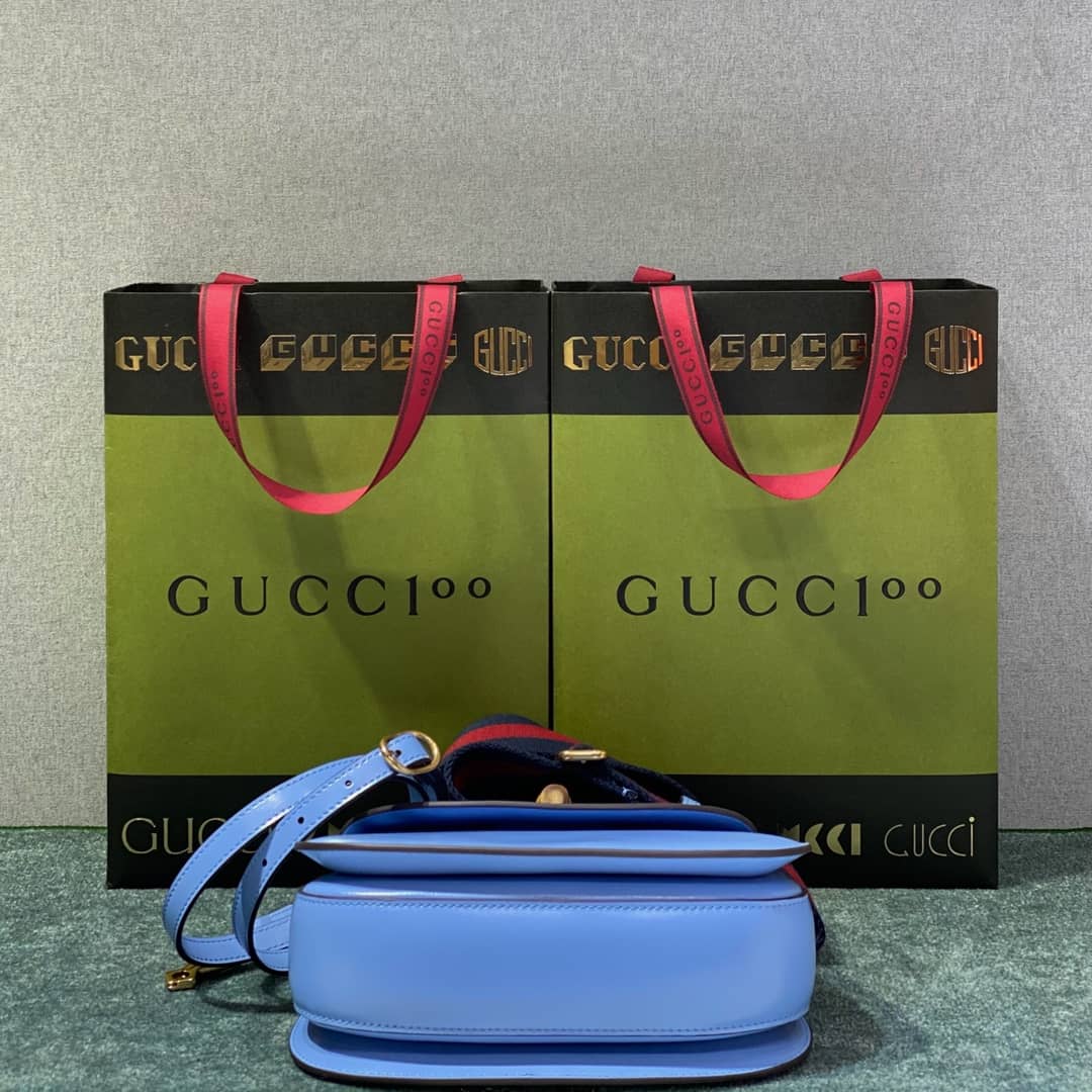 Gvc*1 Bamboo 1947 Small Top Handle Bag 675797 Blue 675797 Replica