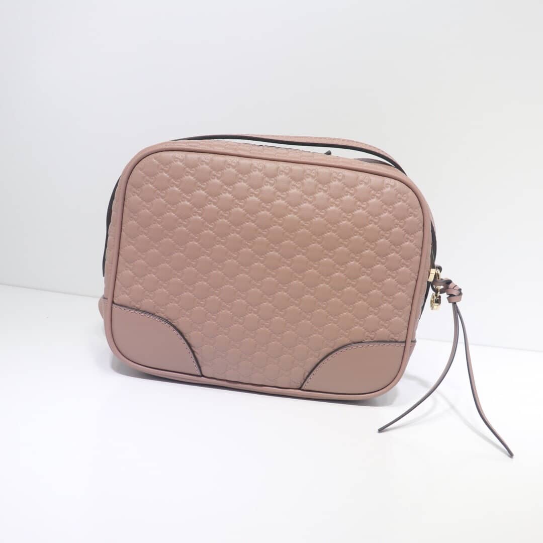 Gvc*1 Bree Gvc*1ssima GG Leather Canvas Camera Bag Replica Apricot 449413