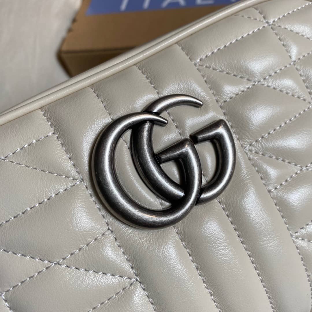 Gvc*1 Handbag Dupes GG Marmont Small Shoulder Handbag Camera Bag Replica White 447632