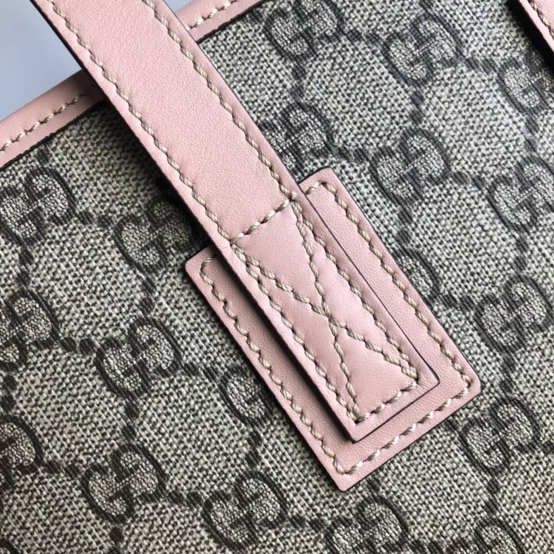 Gvc*1 GG Plus Large Zip Top PVC Replica Tote Gray Pink 211137
