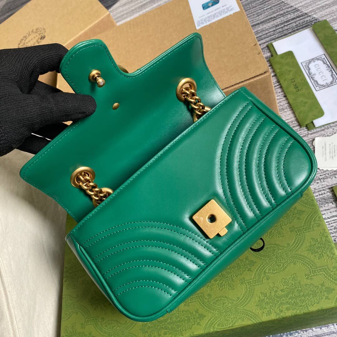 Gvc*1 GG Marmont Mini Matelasse Shoulder Bag Replica Green 446744