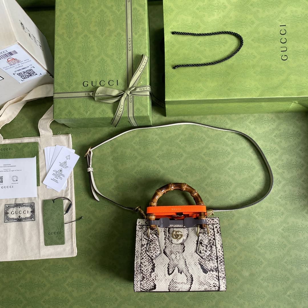Gvc*1 Diana Mini Bamboo Tote Bag Replica Gray 655661