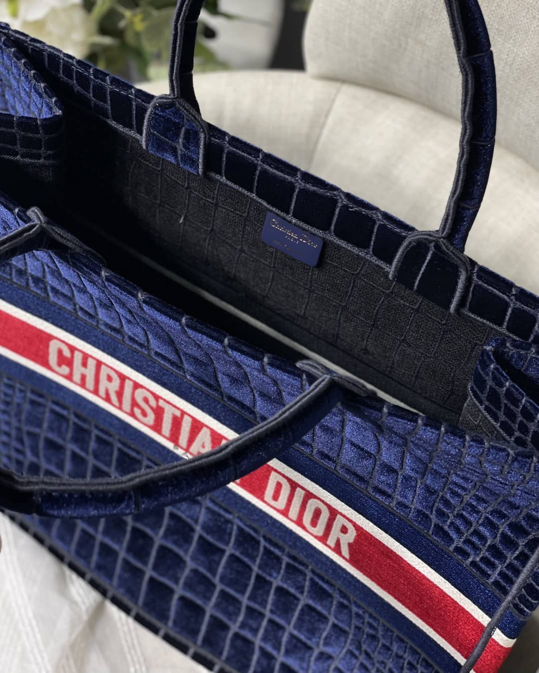 Chr1st1an D10r CD Book Embroidery Replica Tote