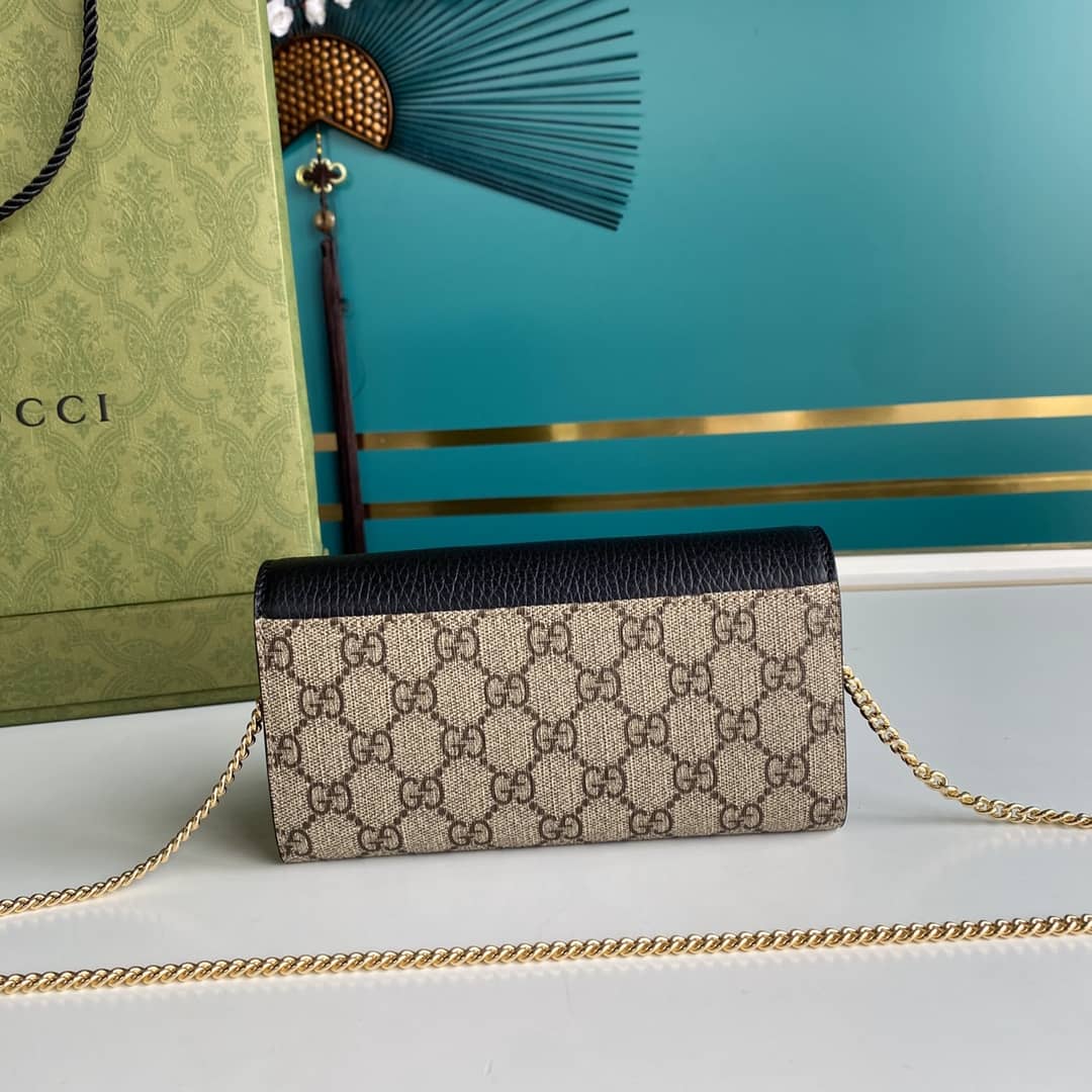 Gvc*1 GG Marmont Leather Chain Wallet Replica 546585