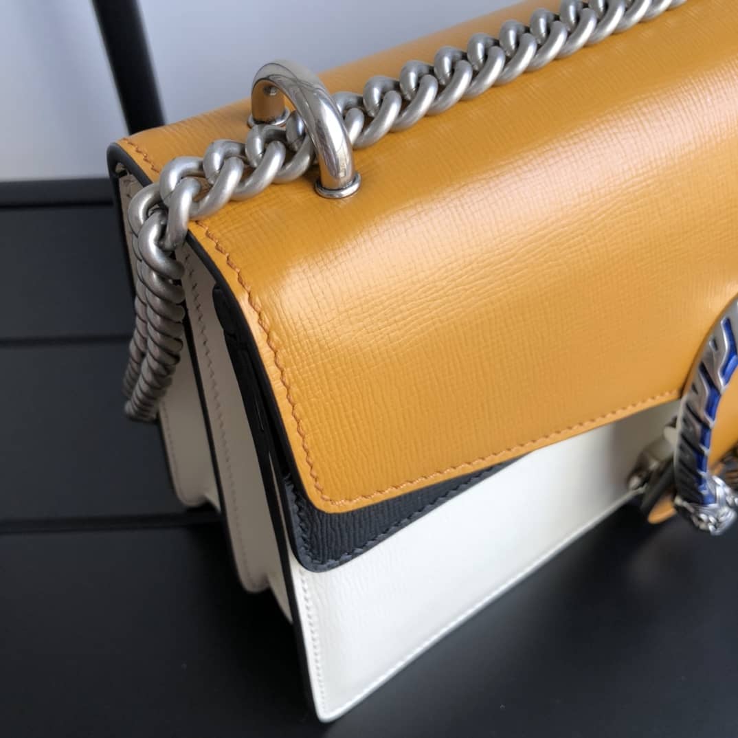 Gvc*1 Dionysus Dupe GG Svp*me Dionysus Chain Shoulder Bag Replica White Yellow 400249