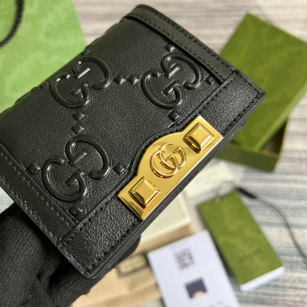 Gvc*1 GG Card Case Wallet Black 676150 Replica