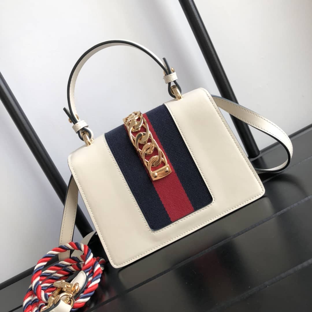 Gvc*1 Sylvie Leather Mini Shoulder Bag Replica White 470270