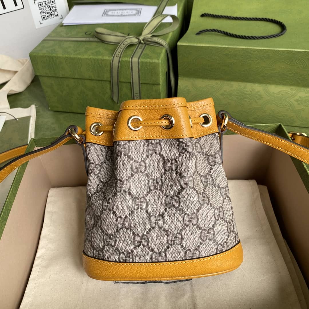 Gvc*1 Ophidia Logo GG Leather Bucket Bag Replica 660304