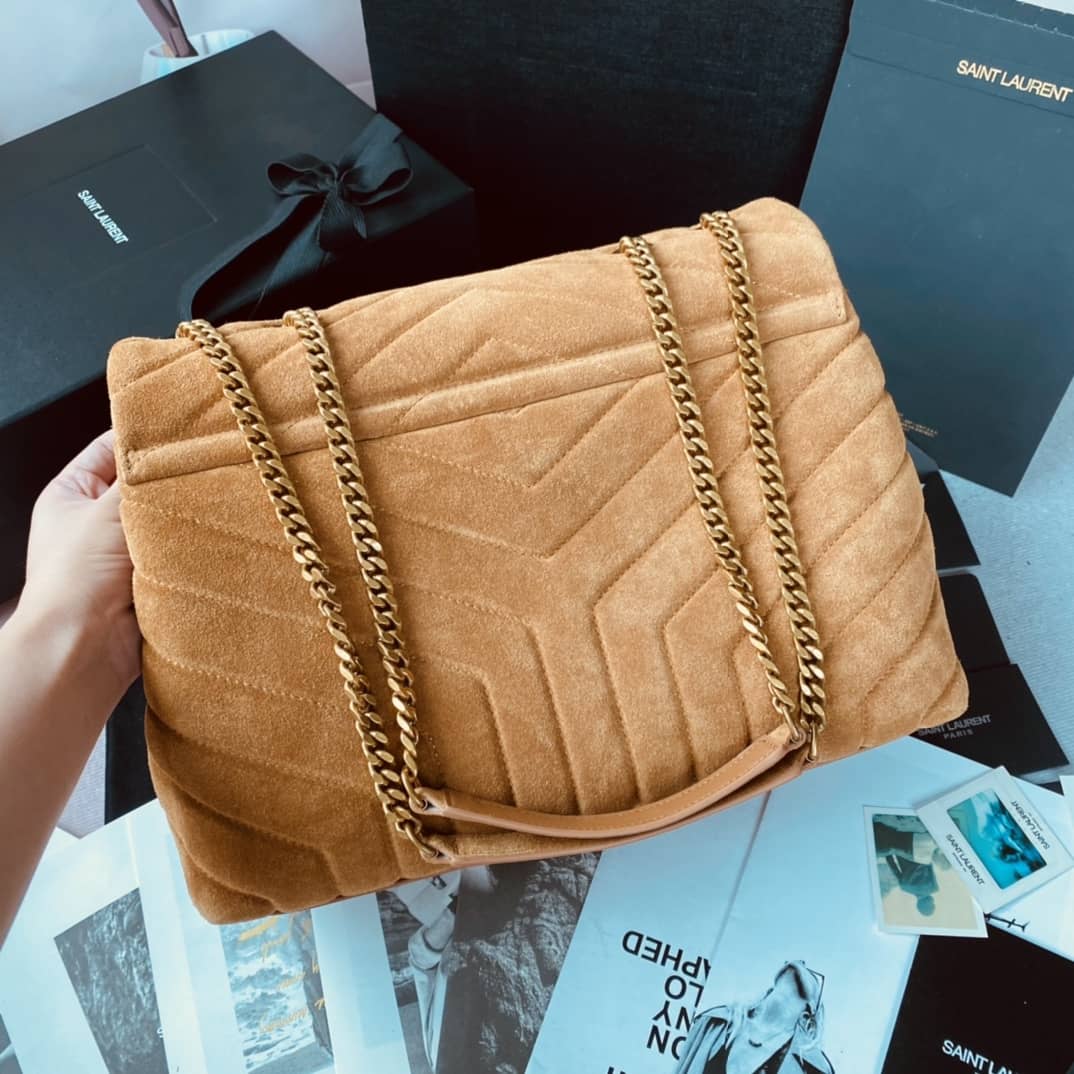 Sa1nt Lau*nt Bag Dupe Loulou Monogram Quilted Velvet Shoulder Bag