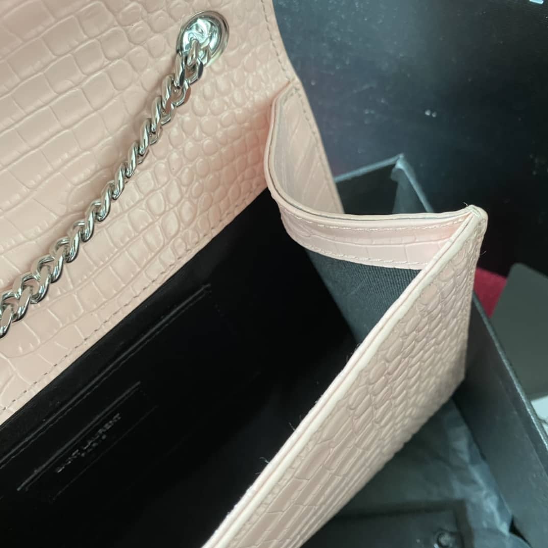 Y51 Monogram Kate Tassel Embossed Crocodile Shiny Leather Cohotbag