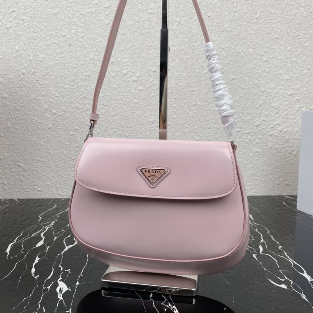 Pra*a Cleo Bag Dupe Brushed Leather Flap Replica Shoulder Bag