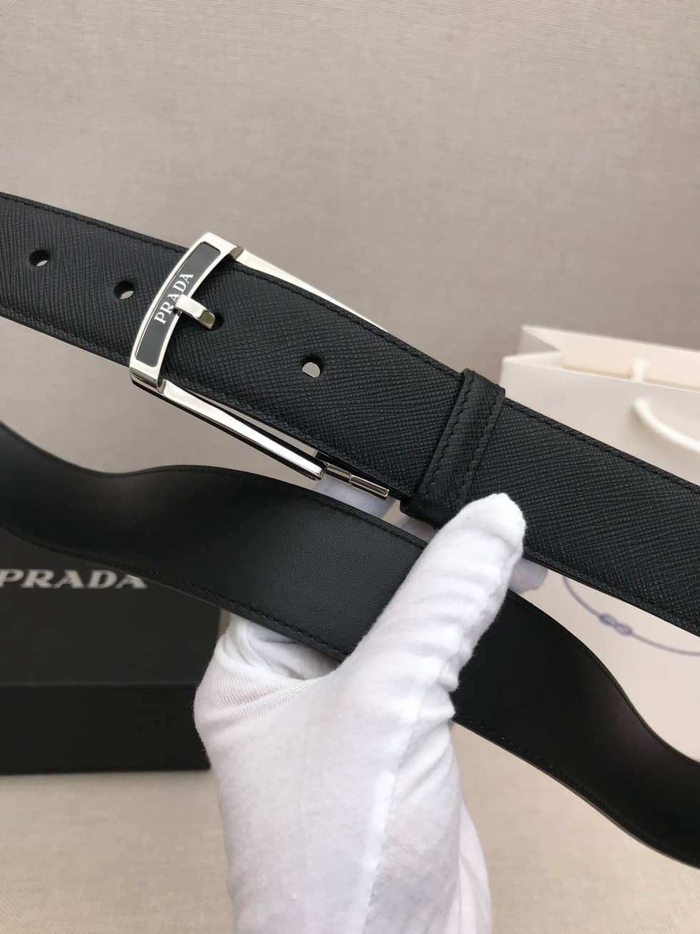 Knockoff Pra*a Logo Belt 35mm