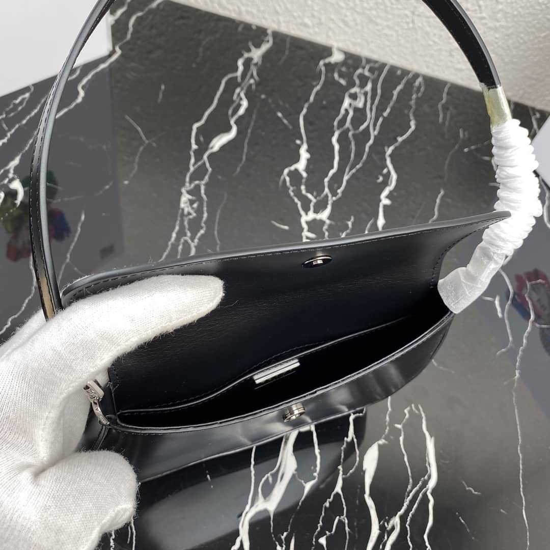Pra*a Cleo Bag Dupe Brushed Leather Flap Replica Shoulder Bag