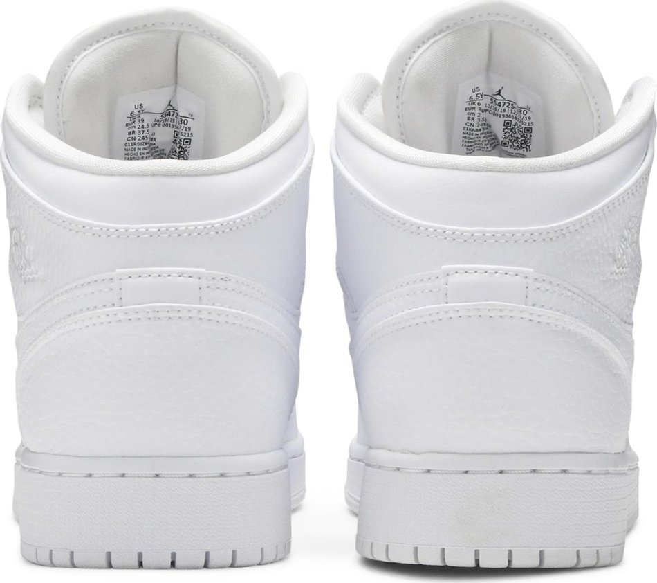 Air Jordan 1 Mid GS Triple White 554725-130