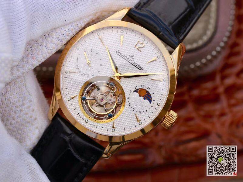 Replica Jaeger-LeCoultre Master Grande Tourbillon Mechanical Watches 1:1 Best Edition Swiss Tourbillon 18K gold White Dial