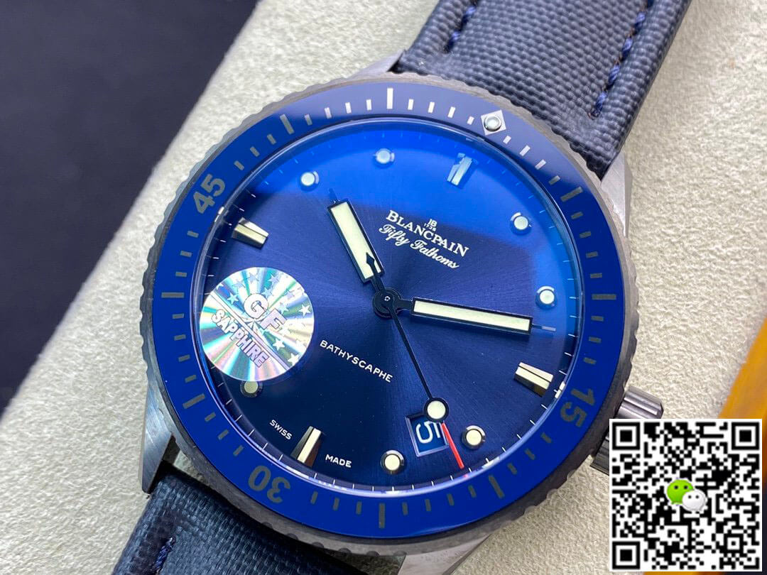 Replica Blancpain Fifty Fathoms 5000-0240-O52A 1:1 Best Edition GF Factory Blue Dial