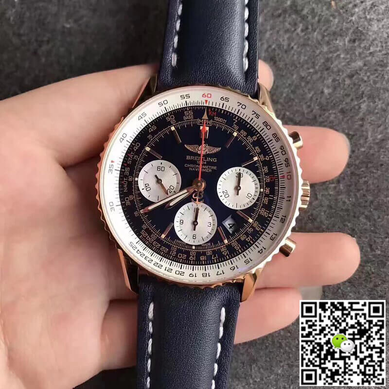 Replica Breitling Navitimer 01 RB012012 1:1 Best Edition JF Factory Blue Strap