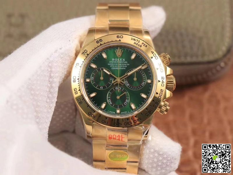 R01ex Daytona Replica M116508-0013 1:1 Best Edition Noob Factory Green Dial Swiss ETA4130