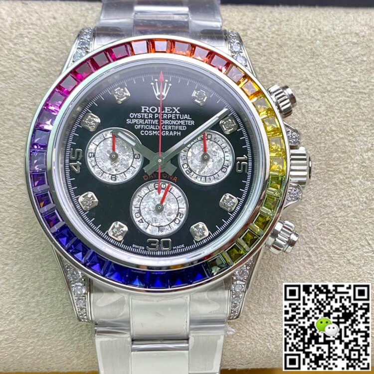 Replica R01ex Daytona 116599 RBOW 1:1 Best Edition TW Factory Black Dial