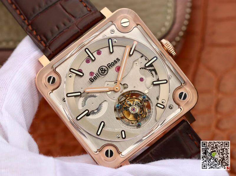 Replica Bell Ross BR-X2 Tourbillon 18K Rosegold Case Mechanical Watches 1:1 Best Edition Swiss ETA380 Tourbillon Movement