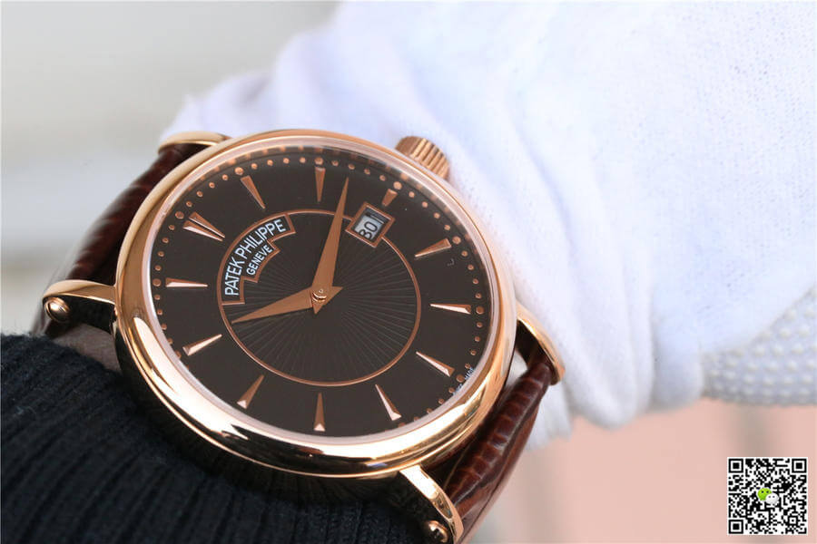 Replica Pat*k Phi1i*pe Calatrava 1:1 Best Edition ZF Factory Rose Gold Leather Strap
