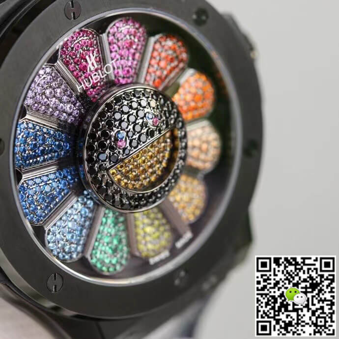 Replica Hublot Classic Fusion Takashi Murakami 507.CX.9000.RX.TAK21 1:1 Best Edition Sunflower Colored D1am0nd Dial