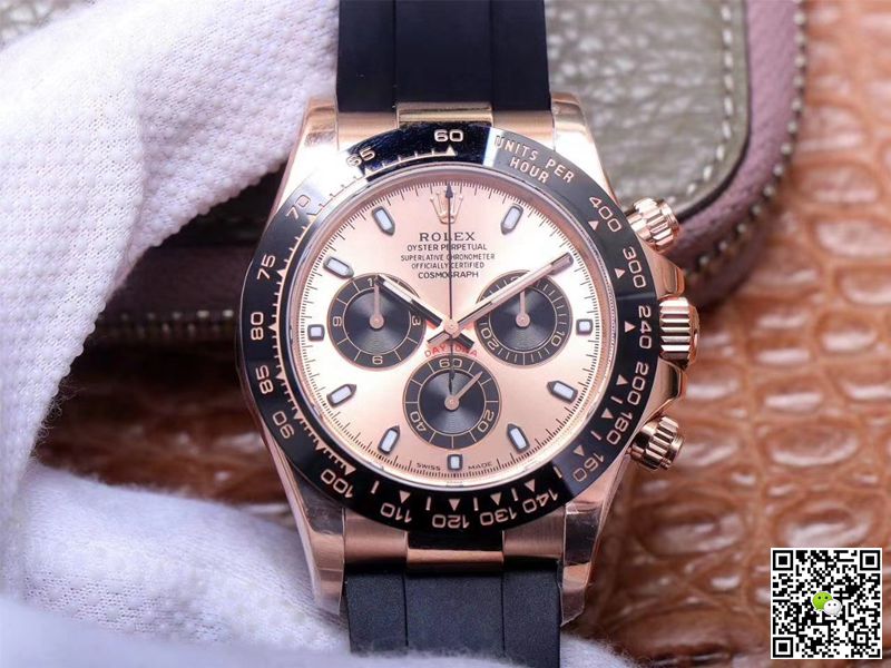 R01ex Daytona Replica M116515LN-0021 1:1 Best Edition Noob Factory Pink Dial Swiss ETA4130