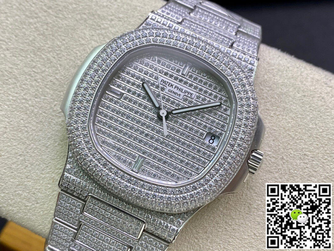 Replica Pat*k Phi1i*pe Nautilus 5719/10G-010 1:1 Best Edition PPF Factory V4 Silver D1am0nd Swiss ETA324