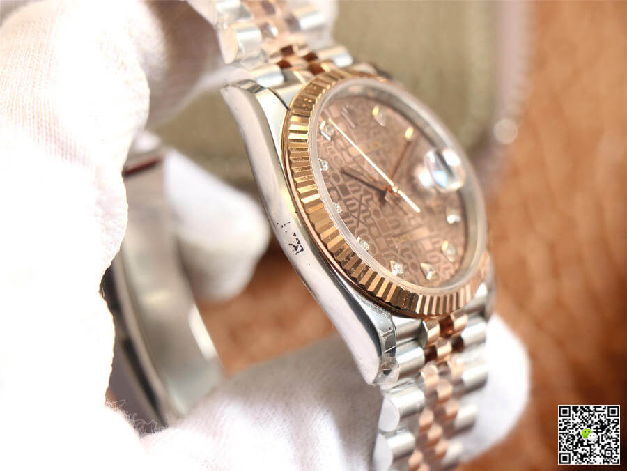 Replica R01ex Datejust M126231-0025 1:1 Best Edition EW Factory Rose Gold Chocolate Color Dial