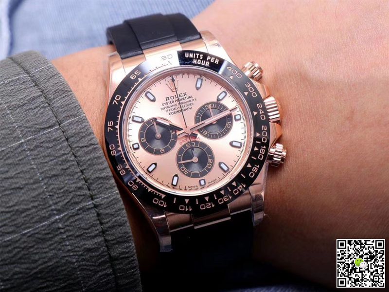 R01ex Daytona Replica M116515LN-0021 1:1 Best Edition Noob Factory Pink Dial Swiss ETA4130
