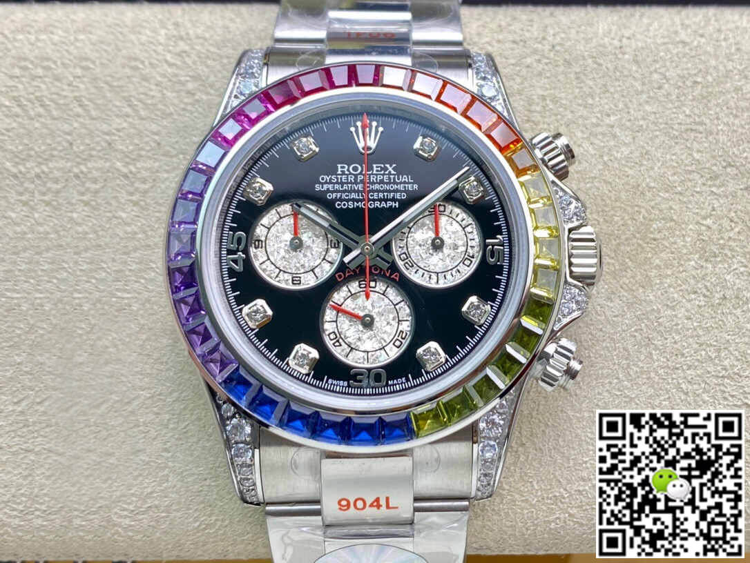 Replica R01ex Daytona Cosmograph 116599 RBOW 1:1 Best Edition JH Factory Black Dial